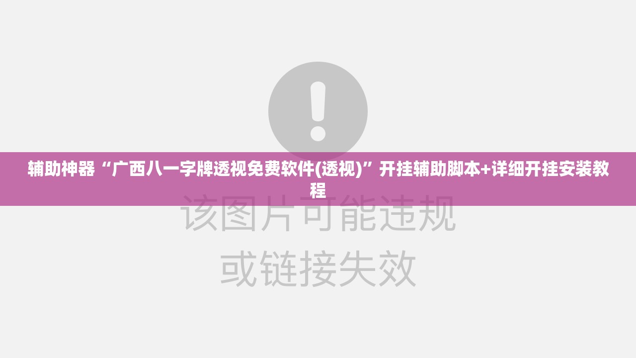 辅助神器“广西八一字牌透视免费软件(透视)”开挂辅助脚本+详细开挂安装教程